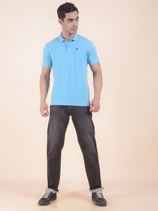 T-Shirt for Men | Breathable & Soft with Color Fastness Regular Fit Polo Neck Poly Cotton Fabric Solid Pattern