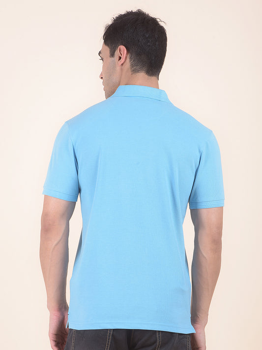 T-Shirt for Men | Breathable & Soft with Color Fastness Regular Fit Polo Neck Poly Cotton Fabric Solid Pattern