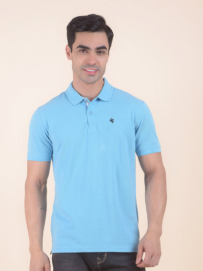 T-Shirt for Men | Breathable & Soft with Color Fastness Regular Fit Polo Neck Poly Cotton Fabric Solid Pattern
