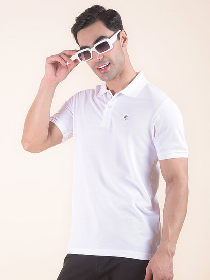 T-Shirt for Men | Breathable & Soft with Color Fastness Regular Fit Polo Neck Poly Cotton Fabric Solid Pattern