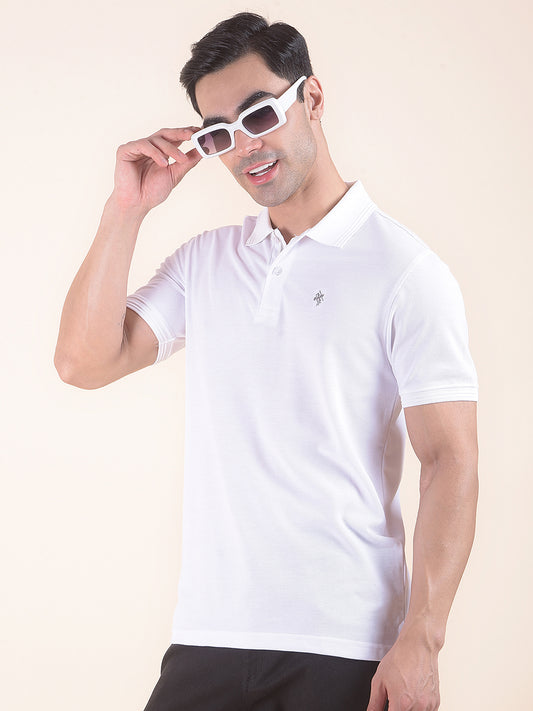 T-Shirt for Men | Breathable & Soft with Color Fastness Regular Fit Polo Neck Poly Cotton Fabric Solid Pattern