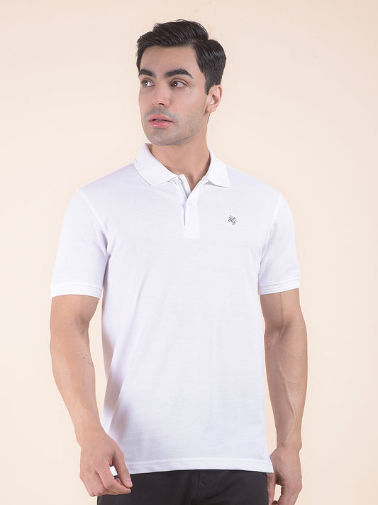 T-Shirt for Men | Breathable & Soft with Color Fastness Regular Fit Polo Neck Poly Cotton Fabric Solid Pattern