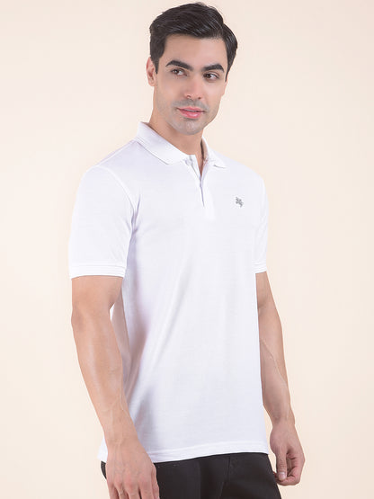 T-Shirt for Men | Breathable & Soft with Color Fastness Regular Fit Polo Neck Poly Cotton Fabric Solid Pattern
