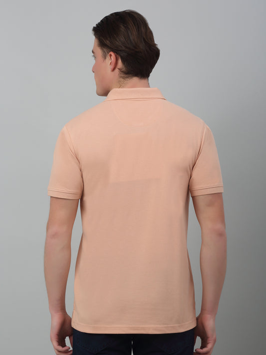 T-Shirt for Men | Breathable & Soft with Color Fastness Regular Fit Polo Neck Poly Cotton Fabric Solid Pattern