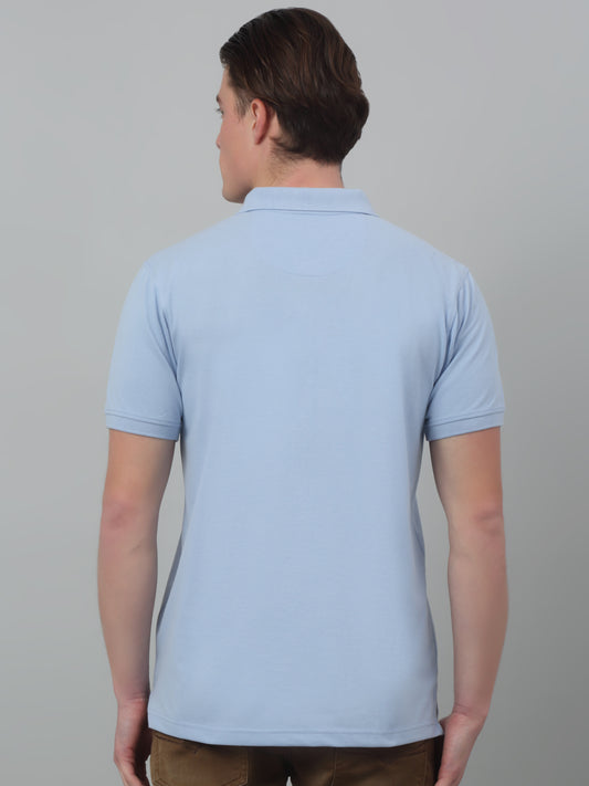 T-Shirt for Men | Breathable & Soft with Color Fastness Regular Fit Polo Neck Poly Cotton Fabric Solid Pattern