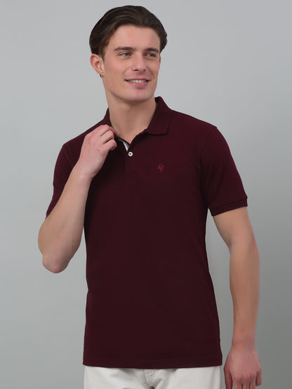 Men's White  Polo neck Half Sleeve T-Shirt