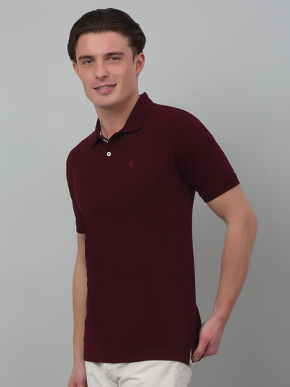 Men's White  Polo neck Half Sleeve T-Shirt