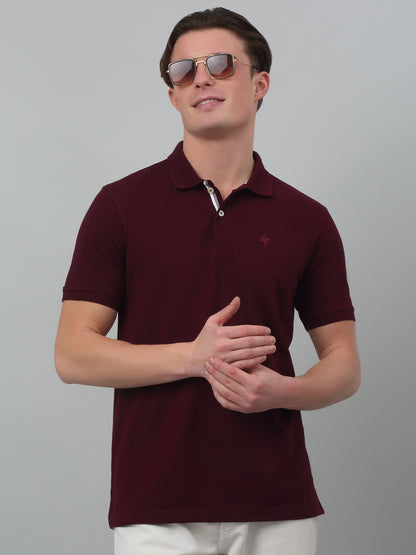 Men's White  Polo neck Half Sleeve T-Shirt