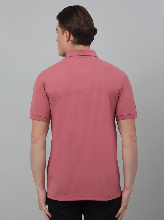 T-Shirt for Men | Breathable & Soft with Color Fastness Regular Fit Polo Neck Poly Cotton Fabric Solid Pattern