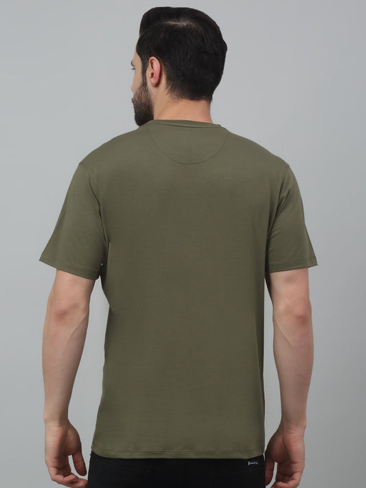 T-Shirt for Men | Breathable & Soft with Color Fastness Regular Fit Round Neck Cotton Blend Fabric Printed Pattern