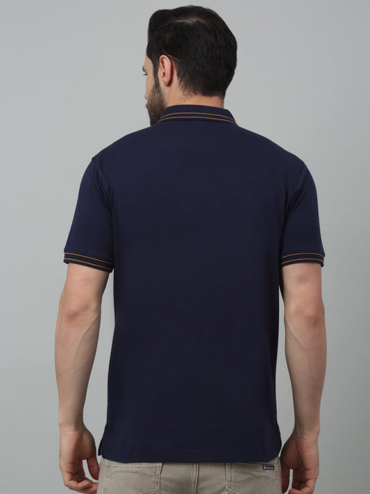 T-Shirt for Men | Breathable & Soft with Color Fastness Regular Fit Polo Neck Poly Cotton Fabric Printed Pattern