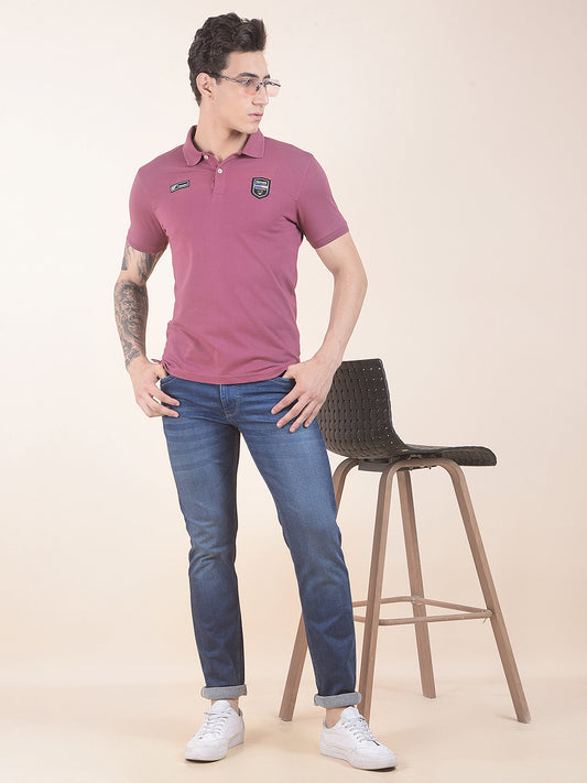T-Shirt for Men | Breathable & Soft with Color Fastness Regular Fit Polo Neck Poly Cotton Fabric Solid Pattern