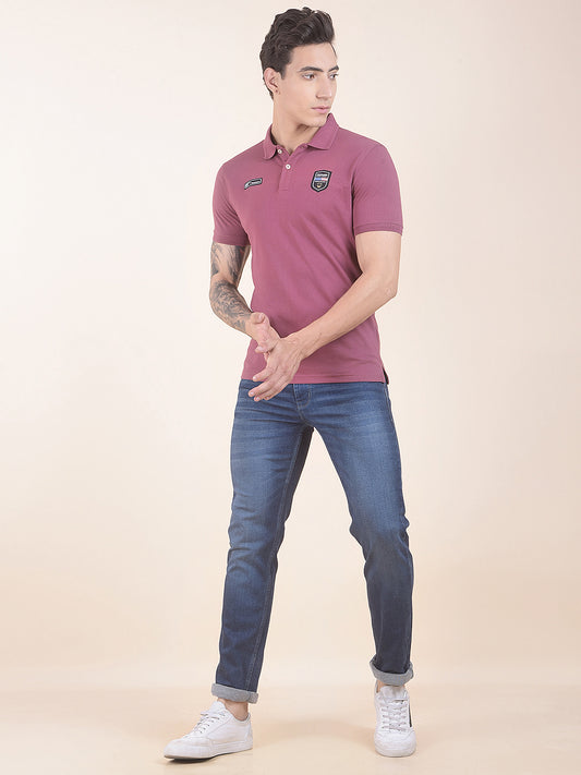 T-Shirt for Men | Breathable & Soft with Color Fastness Regular Fit Polo Neck Poly Cotton Fabric Solid Pattern