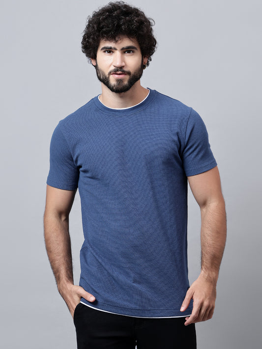 T-Shirt for Men | Breathable & Soft with Color Fastness Regular Fit Round Neck Poly Cotton Fabric Solid Pattern