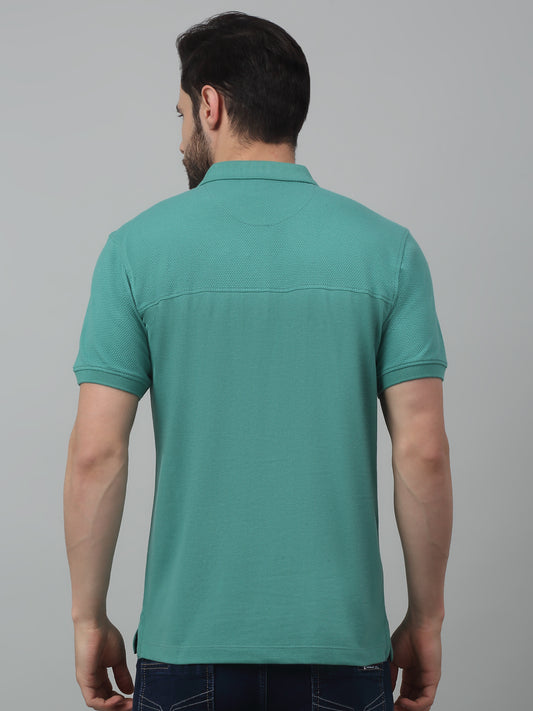 T-Shirt for Men | Breathable & Soft with Color Fastness Regular Fit Polo Neck Poly Cotton Fabric Solid Pattern