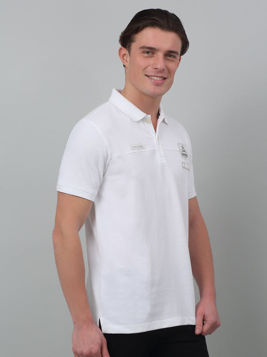 T-Shirt for Men | Breathable & Soft with Color Fastness Regular Fit Polo Neck Poly Cotton Fabric Solid Pattern