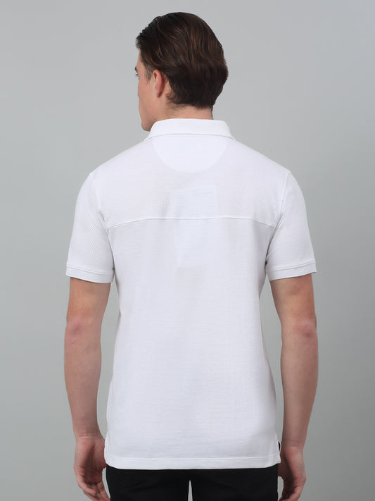 T-Shirt for Men | Breathable & Soft with Color Fastness Regular Fit Polo Neck Poly Cotton Fabric Solid Pattern