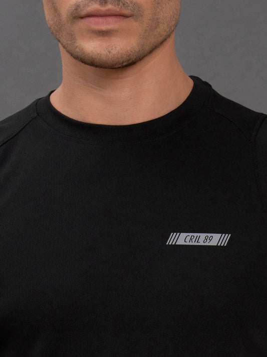 Men's Black Regular Fit Solid Sleeveless Casual T-Shirt