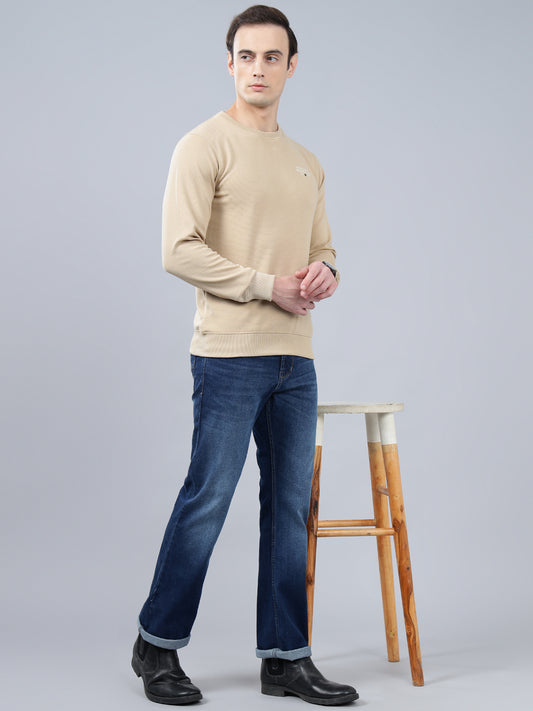 T-Shirt for Men | Breathable & Soft with Color Fastness Regular Fit Round Neck Poly Cotton Fabric Striped Pattern