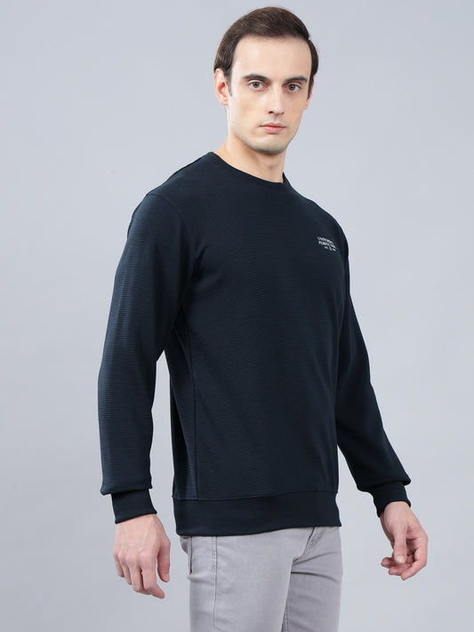 T-Shirt for Men | Breathable & Soft with Color Fastness Regular Fit Round Neck Poly Cotton Fabric Striped Pattern