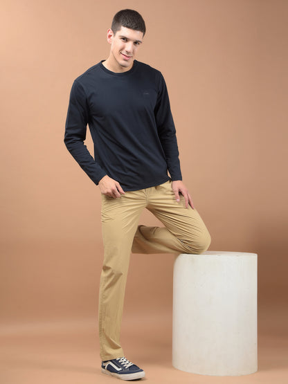 T-Shirt for Men | Breathable & Soft with Color Fastness Regular Fit Round Neck Cotton Blend Fabric Solid Pattern