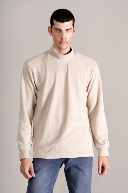 T-Shirt for Men | Breathable & Soft with Color Fastness Regular Fit High Neck Cotton Blend Fabric Solid Pattern