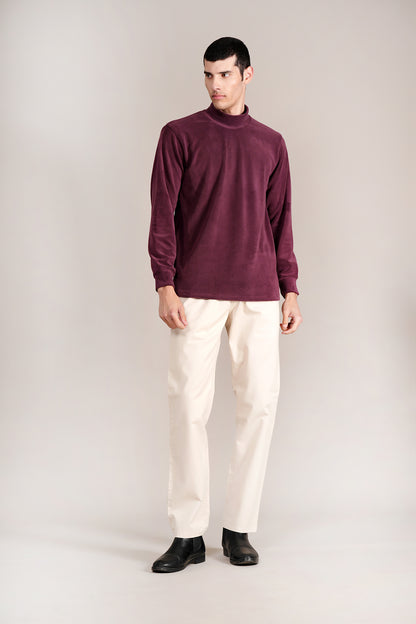 T-Shirt for Men | Breathable & Soft with Color Fastness Regular Fit High Neck Cotton Blend Fabric Solid Pattern