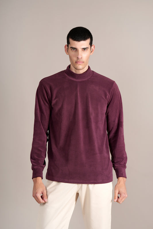 T-Shirt for Men | Breathable & Soft with Color Fastness Regular Fit High Neck Cotton Blend Fabric Solid Pattern