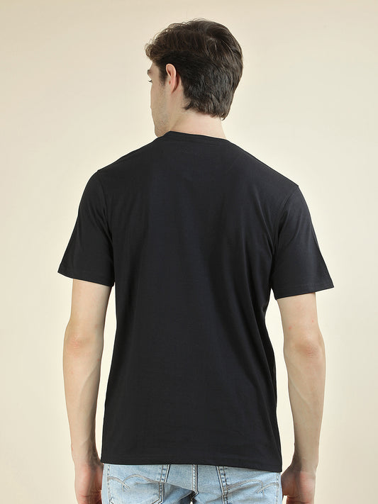 T-Shirt for Men | Breathable & Soft with Color Fastness Regular Fit Round Neck Poly Cotton Fabric Printed Pattern