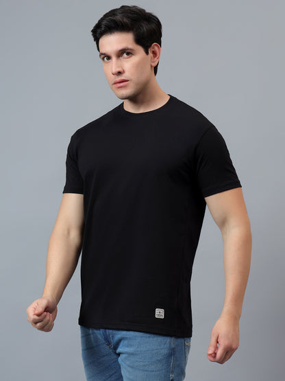 T-Shirt for Men | Breathable & Soft with Color Fastness Regular Fit Round Neck Poly Cotton Fabric Solid Pattern