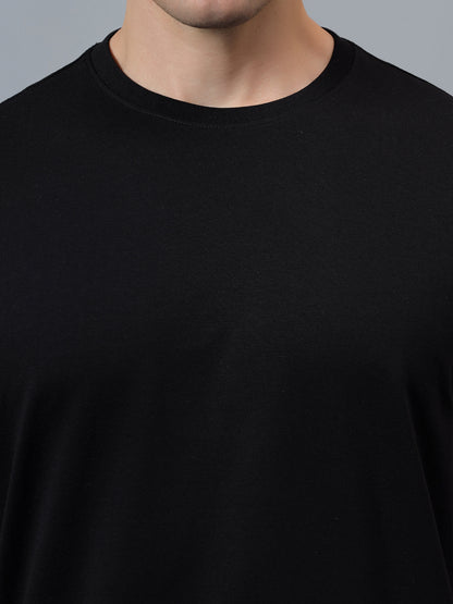 T-Shirt for Men | Breathable & Soft with Color Fastness Regular Fit Round Neck Poly Cotton Fabric Solid Pattern