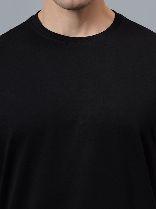 T-Shirt for Men | Breathable & Soft with Color Fastness Regular Fit Round Neck Poly Cotton Fabric Solid Pattern