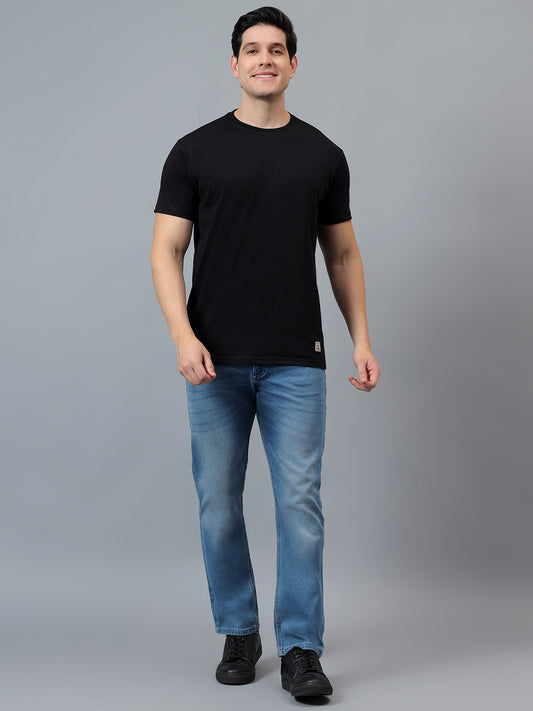 T-Shirt for Men | Breathable & Soft with Color Fastness Regular Fit Round Neck Poly Cotton Fabric Solid Pattern