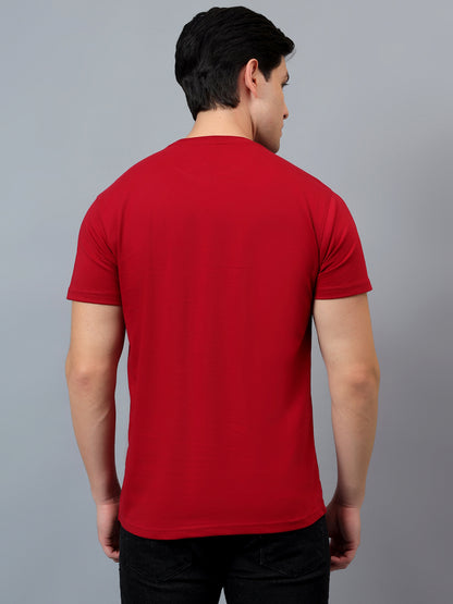 T-Shirt for Men | Breathable & Soft with Color Fastness Regular Fit Round Neck Poly Cotton Fabric Solid Pattern
