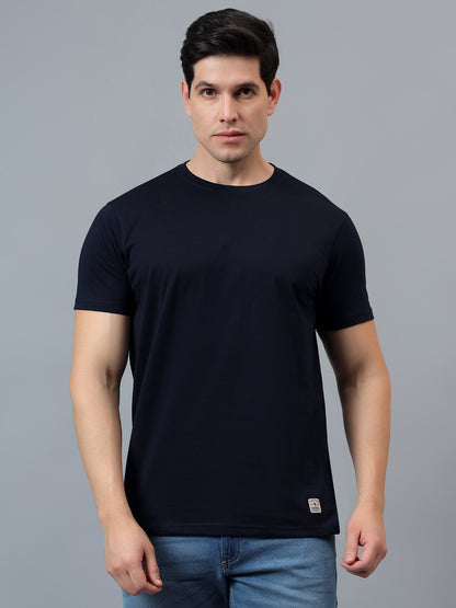 T-Shirt for Men | Breathable & Soft with Color Fastness Regular Fit Round Neck Poly Cotton Fabric Solid Pattern