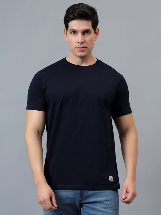 T-Shirt for Men | Breathable & Soft with Color Fastness Regular Fit Round Neck Poly Cotton Fabric Solid Pattern