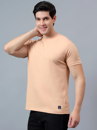 T-Shirt for Men | Breathable & Soft with Color Fastness Regular Fit Round Neck Poly Cotton Fabric Solid Pattern