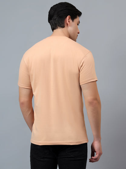 T-Shirt for Men | Breathable & Soft with Color Fastness Regular Fit Round Neck Poly Cotton Fabric Solid Pattern