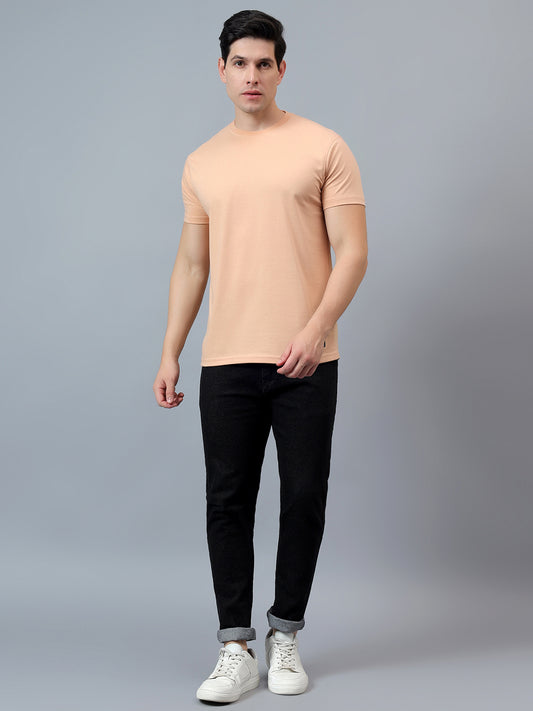T-Shirt for Men | Breathable & Soft with Color Fastness Regular Fit Round Neck Poly Cotton Fabric Solid Pattern
