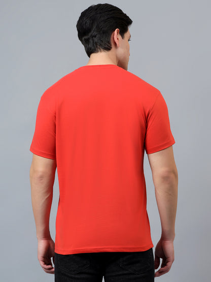 T-Shirt for Men | Breathable & Soft with Color Fastness Regular Fit Round Neck Poly Cotton Fabric Solid Pattern