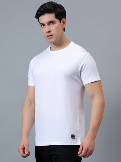 T-Shirt for Men | Breathable & Soft with Color Fastness Regular Fit Round Neck Poly Cotton Fabric Solid Pattern