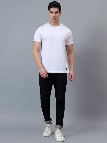 T-Shirt for Men | Breathable & Soft with Color Fastness Regular Fit Round Neck Poly Cotton Fabric Solid Pattern