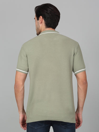 T-Shirt for Men | Breathable & Soft with Color Fastness Regular Fit Polo Neck Cotton Blend Fabric Solid Pattern