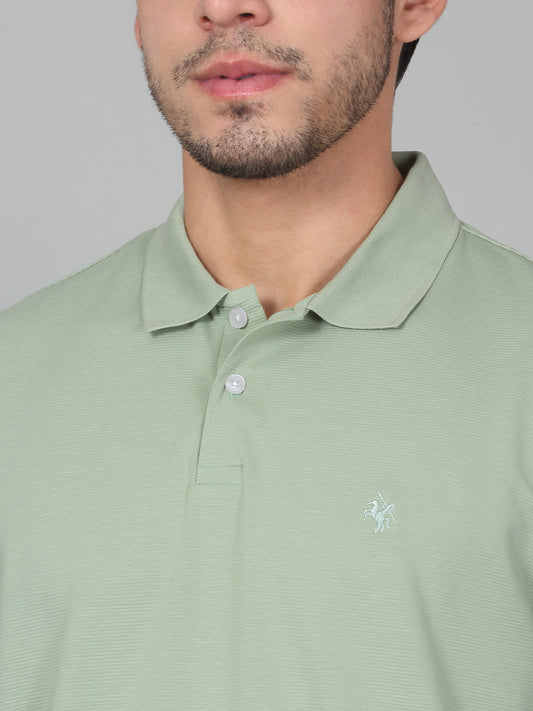 T-Shirt for Men | Breathable & Soft with Color Fastness Regular Fit Polo Neck Cotton Blend Fabric Solid Pattern