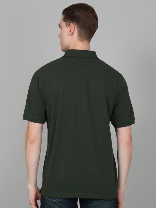 T-Shirt for Men | Breathable & Soft with Color Fastness Regular Fit Polo Neck Poly Cotton Fabric Printed Pattern