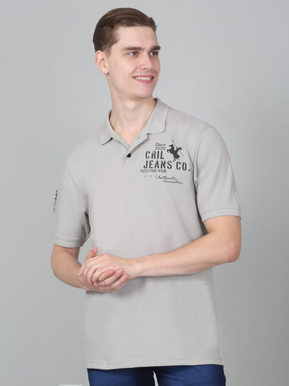 T-Shirt for Men | Breathable & Soft with Color Fastness Regular Fit Polo Neck Poly Cotton Fabric Printed Pattern