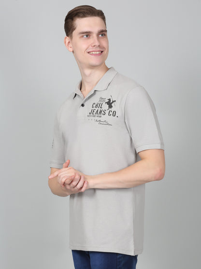 T-Shirt for Men | Breathable & Soft with Color Fastness Regular Fit Polo Neck Poly Cotton Fabric Printed Pattern