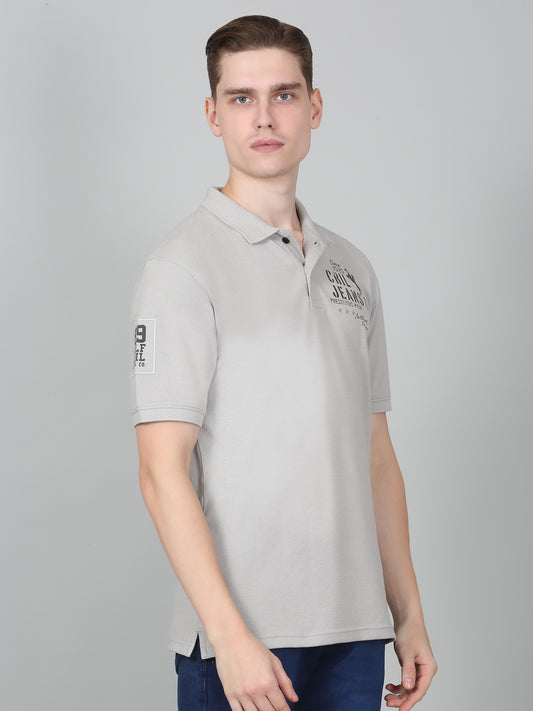 T-Shirt for Men | Breathable & Soft with Color Fastness Regular Fit Polo Neck Poly Cotton Fabric Printed Pattern