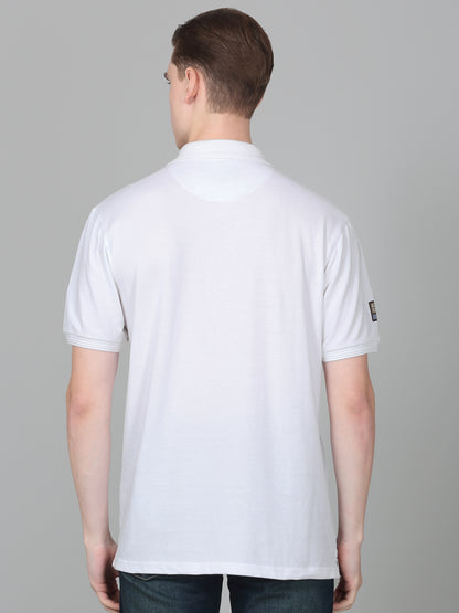 T-Shirt for Men | Breathable & Soft with Color Fastness Regular Fit Polo Neck Poly Cotton Fabric Printed Pattern
