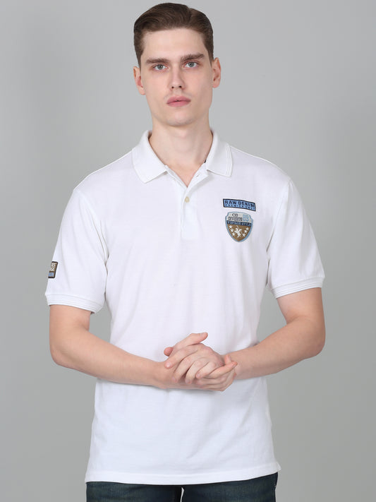 T-Shirt for Men | Breathable & Soft with Color Fastness Regular Fit Polo Neck Poly Cotton Fabric Printed Pattern